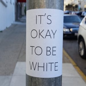 Ok To Be White, sign on pole, 900x900